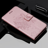 For OPPO A9 2020 A5 2020 Tree Cat Sunflower Butterfly Embossed Leather Case For Realme 5 Pro 5S 5i 3 Pro Flip Wallet Phone Bag