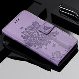 For OPPO A9 2020 A5 2020 Tree Cat Sunflower Butterfly Embossed Leather Case For Realme 5 Pro 5S 5i 3 Pro Flip Wallet Phone Bag
