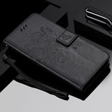 For OPPO A9 2020 A5 2020 Tree Cat Sunflower Butterfly Embossed Leather Case For Realme 5 Pro 5S 5i 3 Pro Flip Wallet Phone Bag