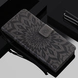 For OPPO A9 2020 A5 2020 Tree Cat Sunflower Butterfly Embossed Leather Case For Realme 5 Pro 5S 5i 3 Pro Flip Wallet Phone Bag