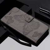 For OPPO A9 2020 A5 2020 Tree Cat Sunflower Butterfly Embossed Leather Case For Realme 5 Pro 5S 5i 3 Pro Flip Wallet Phone Bag