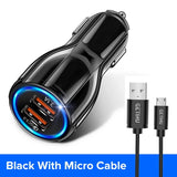 GETIHU 18W 3.1A Car Charger Quick Charge 3.0 Universal Dual USB Fast Charging QC For iPhone Samsung Xiaomi Mobile Phone In Car