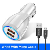 GETIHU 18W 3.1A Car Charger Quick Charge 3.0 Universal Dual USB Fast Charging QC For iPhone Samsung Xiaomi Mobile Phone In Car