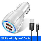 GETIHU 18W 3.1A Car Charger Quick Charge 3.0 Universal Dual USB Fast Charging QC For iPhone Samsung Xiaomi Mobile Phone In Car