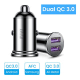 FIVI Dual USB Fast Car Charger All Metal Car Charger PD QC 3.0 Mini Car Phone Charger for iphone 11 pro Samsung huawei xiaomi