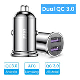 FIVI Dual USB Fast Car Charger All Metal Car Charger PD QC 3.0 Mini Car Phone Charger for iphone 11 pro Samsung huawei xiaomi