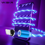 Magnetic Cable LED Illuminated Flow Micro USB Type C Cable For iPhone 11 Pro Samsung S8 Huawei Magnet Charger USB C Charge Wire
