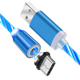 Magnetic Cable LED Illuminated Flow Micro USB Type C Cable For iPhone 11 Pro Samsung S8 Huawei Magnet Charger USB C Charge Wire