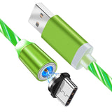 Magnetic Cable LED Illuminated Flow Micro USB Type C Cable For iPhone 11 Pro Samsung S8 Huawei Magnet Charger USB C Charge Wire