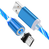 Magnetic Cable LED Illuminated Flow Micro USB Type C Cable For iPhone 11 Pro Samsung S8 Huawei Magnet Charger USB C Charge Wire