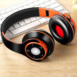 wireless headset Bluetooth earphones and headphone for girls samsung sport and SD card with mic HIFI stereo headphone in phone