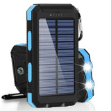 30000 mAh Waterproof Solar Power Bank Dual USB with SOS LED Charger Travel Powerbank for All Phone of All Over The World