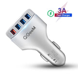 QGEEM 4 USB QC 3.0 Car Charger Quick Charge 3.0 Phone Car Fast Front Back Charger Adapter Car Portable Charger Plug for iPhone