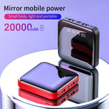 20000mAh Mini Power Bank For Xiaomi Phone 10000 mah Portable Charger LED Mirror Back Power Bank External Battery Pack Powerbank