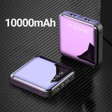 20000mAh Mini Power Bank For Xiaomi Phone 10000 mah Portable Charger LED Mirror Back Power Bank External Battery Pack Powerbank