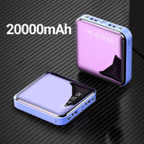 20000mAh Mini Power Bank For Xiaomi Phone 10000 mah Portable Charger LED Mirror Back Power Bank External Battery Pack Powerbank