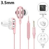 Langsdom D4C Wired Earphone Headphones with Microphone Dual Driver Phone Earphones Type C Ear phones auriculares fone de ouvido