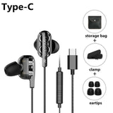 Langsdom D4C Wired Earphone Headphones with Microphone Dual Driver Phone Earphones Type C Ear phones auriculares fone de ouvido