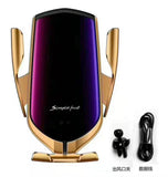 R2 Automatic Clamping 10W Car Wireless Charger for iPhone XS 11 Pro Samsung Xiaomi Infrared Sensor Car Phone Holder Charger