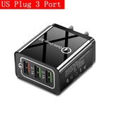 48W Quick Charger 3.0 USB Charger for Samsung A50 A30 iPhone 7 8 Xiaomi mi9 Tablet QC 3.0 Fast Wall Charger US EU UK Plug Adapte
