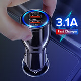 GETIHU 18W 3.1A Car Charger Universal LED Quick Charge 3.0 Dual USB Fast Charging Mobile Phone In Car For iPhone Samsung Xiaomi