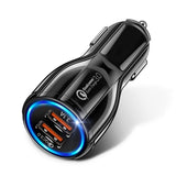 GETIHU 18W 3.1A Car Charger Universal LED Quick Charge 3.0 Dual USB Fast Charging Mobile Phone In Car For iPhone Samsung Xiaomi