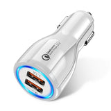 GETIHU 18W 3.1A Car Charger Universal LED Quick Charge 3.0 Dual USB Fast Charging Mobile Phone In Car For iPhone Samsung Xiaomi