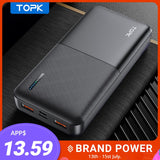 TOPK Power Bank 20000mAh Portable Charger USB Type C PD 3.0 Quick Charge 3.0 Fast Charging Powerbank External Battery for Xiaomi