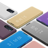 Phone Case for OPPO Reno 4 Pro Cover Smart Mirror Clear View Kickstand Flip Shockproof Book Case for OPPO Reno 4 Pro Accessories