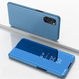 Phone Case for OPPO Reno 4 Pro Cover Smart Mirror Clear View Kickstand Flip Shockproof Book Case for OPPO Reno 4 Pro Accessories