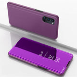 Phone Case for OPPO Reno 4 Pro Cover Smart Mirror Clear View Kickstand Flip Shockproof Book Case for OPPO Reno 4 Pro Accessories
