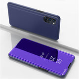 Phone Case for OPPO Reno 4 Pro Cover Smart Mirror Clear View Kickstand Flip Shockproof Book Case for OPPO Reno 4 Pro Accessories