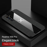 Phone Case for OPPO Realme X50 Pro Case Cover Magnetic Ring Holder Fabric Cloth Soft TPU Frame Shockproof Case for Realme X50 5G