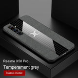 Phone Case for OPPO Realme X50 Pro Case Cover Magnetic Ring Holder Fabric Cloth Soft TPU Frame Shockproof Case for Realme X50 5G