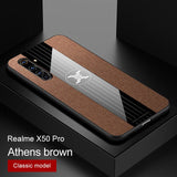 Phone Case for OPPO Realme X50 Pro Case Cover Magnetic Ring Holder Fabric Cloth Soft TPU Frame Shockproof Case for Realme X50 5G