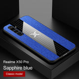 Phone Case for OPPO Realme X50 Pro Case Cover Magnetic Ring Holder Fabric Cloth Soft TPU Frame Shockproof Case for Realme X50 5G