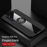 Phone Case for OPPO Realme X50 Pro Case Cover Magnetic Ring Holder Fabric Cloth Soft TPU Frame Shockproof Case for Realme X50 5G